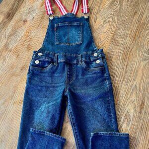 Levi’s Denim Overalls with Red Stripe Straps Kids Size 10 Regular